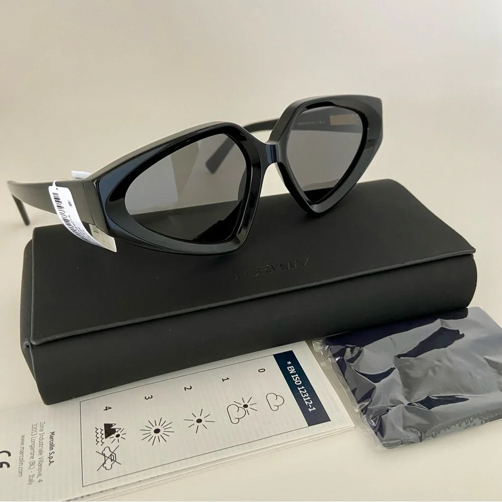 Sportmax Black Cat-Eye Sunglasses